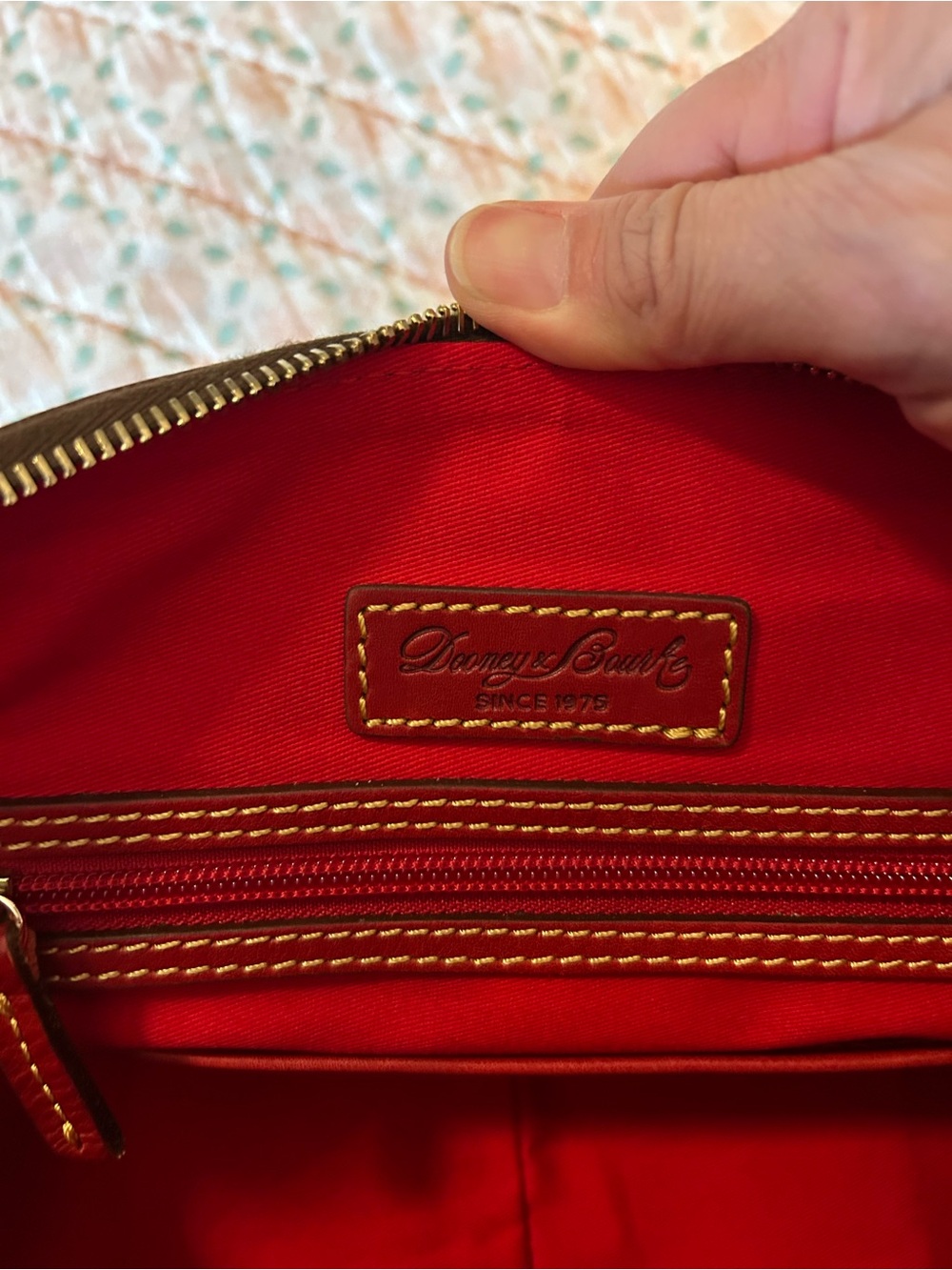 Dooney & Bourke Red Florentine Medium Mail Satchel, excellent used condition - Picture 10 of 15